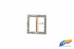 1 1/2" Square Rhinestone Buckle with Bar, RB-007