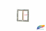 1 1/2" Square Rhinestone Buckle with Bar, RB-007