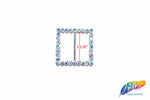 1 1/2" Square Rhinestone Buckle with Bar, RB-007