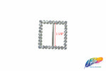 1 1/2" Square Rhinestone Buckle with Bar, RB-007