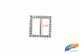 1 1/2" Square Rhinestone Buckle with Bar, RB-007