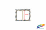 1 1/2" Rectangle Rhinestone Buckle with Bar, RB-008