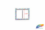 1 1/2" Rectangle Rhinestone Buckle with Bar, RB-008