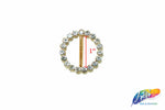 1" Round Rhinestone Buckle with Bar, RB-009