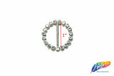 1" Round Rhinestone Buckle with Bar, RB-009