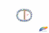 1" Oval Rhinestone Buckle with Bar, RB-010