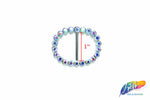 1" Oval Rhinestone Buckle with Bar, RB-010