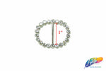 1" Oval Rhinestone Buckle with Bar, RB-010