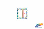 1" Square Rhinestone Buckle with Bar, RB-011