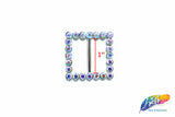 1" Square Rhinestone Buckle with Bar, RB-011