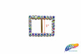 1" Rectangle Rhinestone Buckle with Bar, RB-012