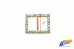 1" Rectangle Rhinestone Buckle with Bar, RB-012