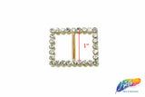 1" Rectangle Rhinestone Buckle with Bar, RB-012