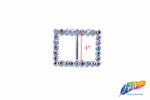 1" Rectangle Rhinestone Buckle with Bar, RB-012