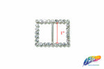 1" Rectangle Rhinestone Buckle with Bar, RB-012