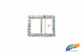 1" Rectangle Rhinestone Buckle with Bar, RB-012