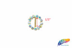 1/2" Round Rhinestone Buckle with Bar, RB-013