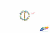 1/2" Round Rhinestone Buckle with Bar, RB-013