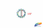 1/2" Round Rhinestone Buckle with Bar, RB-013