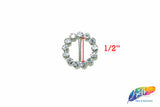 1/2" Round Rhinestone Buckle with Bar, RB-013
