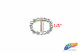 1/2" Oval Rhinestone Buckle with Bar, RB-014