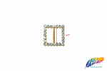 1/2" Square Rhinestone Buckle with Bar, RB-015