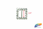 1/2" Square Rhinestone Buckle with Bar, RB-015