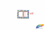 1/2" Rectangle Rhinestone Buckle with Bar, RB-016