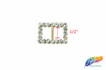 1/2" Rectangle Rhinestone Buckle with Bar, RB-016