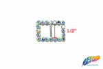 1/2" Rectangle Rhinestone Buckle with Bar, RB-016