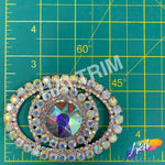 Crystal Oval Rhinestone Buckle with Glass Stone, RB-050