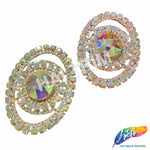Crystal Oval Rhinestone Buckle with Glass Stone, RB-050
