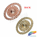 Crystal Oval Rhinestone Buckle with Glass Stone, RB-050
