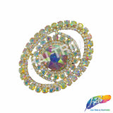Crystal Oval Rhinestone Buckle with Glass Stone, RB-050