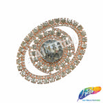 Crystal Oval Rhinestone Buckle with Glass Stone, RB-050