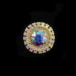 2" Crystal Round Rhinestone Buckle with Glass Stone, RB-051