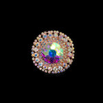 2" Crystal Round Rhinestone Buckle with Glass Stone, RB-051