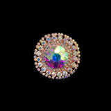2" Crystal Round Rhinestone Buckle with Glass Stone, RB-051