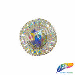 2" Crystal Round Rhinestone Buckle with Glass Stone, RB-051