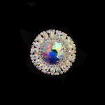 2" Crystal Round Rhinestone Buckle with Glass Stone, RB-051