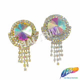 Crystal Rhinestone Buckle with AB Stone and Rhinestone Fringe, RB-052