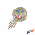 Crystal Rhinestone Buckle with AB Stone and Rhinestone Fringe, RB-052