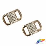 Curved Rectangle Rhinestone Buckle (2 pieces), RB-055