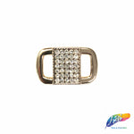 Curved Rectangle Rhinestone Buckle (2 pieces), RB-055
