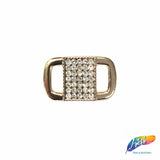 Curved Rectangle Rhinestone Buckle (2 pieces), RB-055