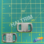 Curved Rectangle Rhinestone Buckle (2 pieces), RB-055