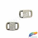 Curved Rectangle Rhinestone Buckle (2 pieces), RB-055