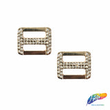 Rounded Square Rhinestone Buckle (2 pieces), RB-056