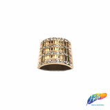 Gold/Crystal Bead Rhinestone Buckle (2 pieces), RB-057