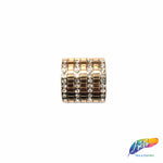 Gold/Crystal Bead Rhinestone Buckle (2 pieces), RB-057